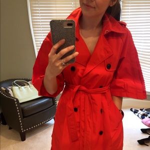 BCBG Red Rain Jacket Short Sleeves